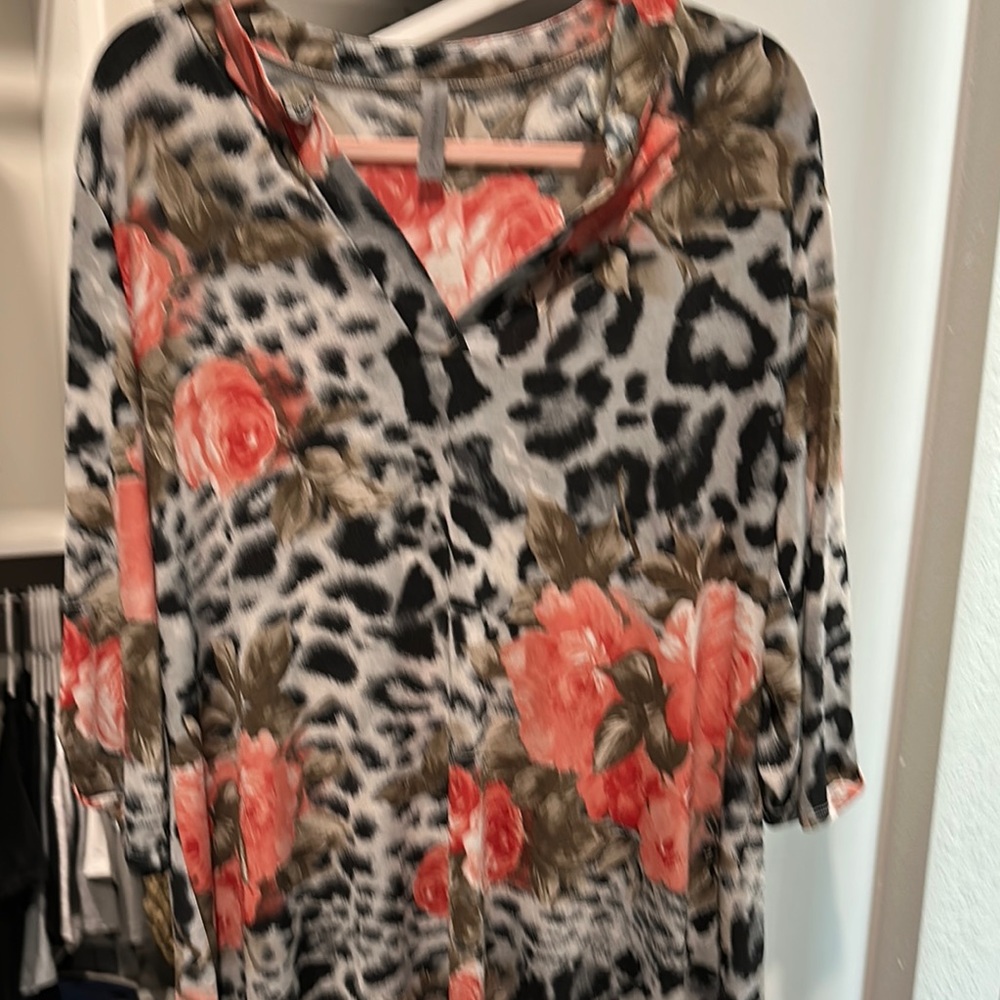 Floral Animal Print Women's Top